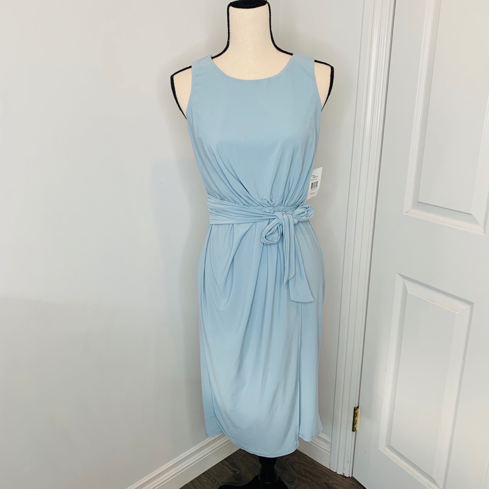 SUPERFOX  waist tie and drape sleeveless dress